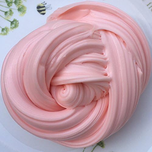 Planet slime shop PEACH FLUFFY SLIME FAT STRETCHY BUTTER FLOAM NON TOXIC SAFE AND WASHABLE PUTTY STRESS RELIEF SENSORY TOY ADHT ASMR NO BORAX DELICIOUS BUBBLEGUM FRAGRANCE! (50g)