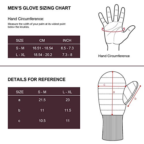 Andake 90% Duck Down Mittens Gloves For Women -20¨H Cold Weather Warm Winter Snow Gloves For Walking Jogging Work Outdoor Red L-XL