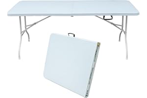 SculPong Folding Table Camping Table Multi-Purpose Picnic Table Outdoor Indoor Casual Party Table 6FT