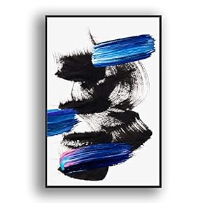 Framed Canvas Wall Art for Living Room, Bedroom Colored Brush Canvas Prints for Modern Home Decoration Ready to Hang - 16"x24" inches