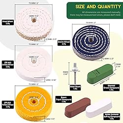Keadic 8 Pcs 3 Inches Buffing Polishing Wheel Kit 3
