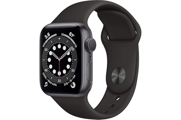 Apple Watch Series 6 (GPS + Cellular, 44mm) - Space Gray Aluminum Case with Black Sport Band (Renewed)