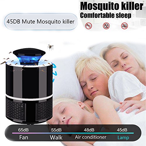 BBTshop Robot Mosquito Killer Lamp - Household Mute Non-Radiation Physical Mosquito Repellent Lamp -Safe Low Noise (Black)