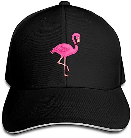 Animal Flamingo Bird Casual Unisex Unstructured Cotton Cap Adjustable Baseball Hat Cap Black
