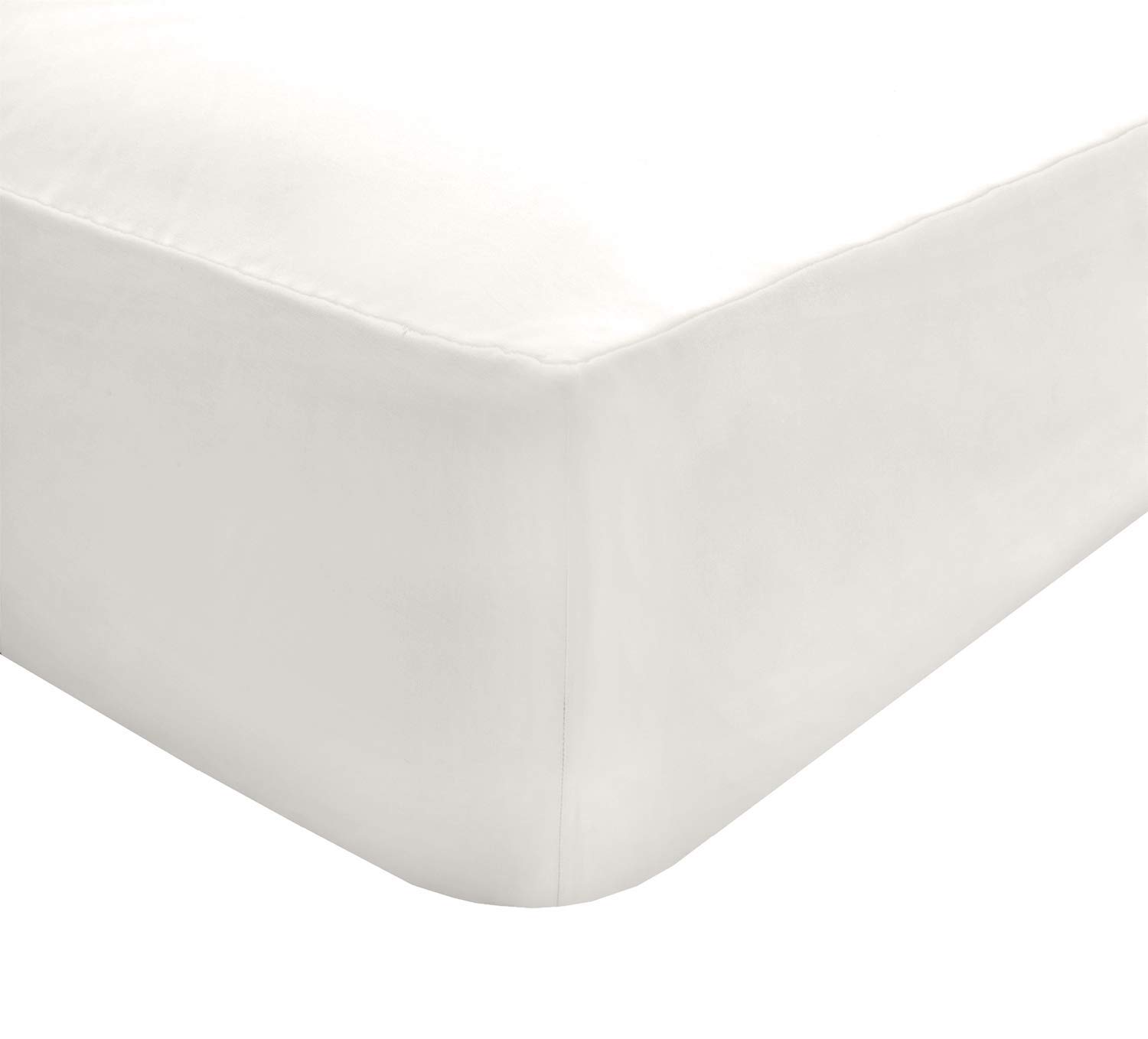 Sleepdown Extra Deep Fitted Sheet Poly Cotton, White, double