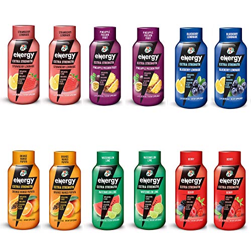 7-Select Extra Strength Energy Shot, Variety Pack, 2-Ounce Bottles (Pack of 12)