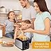 2-Slice Toaster,Household Automatic Fast Heating Compact Brushed Stainless Steel Bread Toaster Breakfast Bagels Muffins,Waffles,Bagels,Wide Slot Temp-Control,Cool Touch Defrost Reheat Cancel
