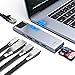 USB C Hub, MacBook Pro Adapter, Falwedi 7-in-2 USB-C Hub with Thunderbolt 3 5K@60Hz 100W PD, Ethernet Port, 4K@30Hz HDMI, 2xUSB 3.0 Ports, SD/TF Card Reader for MacBook Air 2018 and MacBook Pro