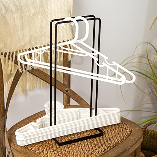 HAKDAY Portable Hanger Organizer Rack, 1PC Metal Hanger Stacker Black Hanger Caddy Hangers Storage for Closet Laundry Dry Cleaning Room