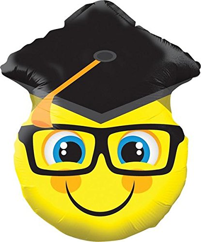 Photo 1 of Graduation Balloons 18 inch Smiley with Grad Cap Shape Helium Foil Balloons (5 Pack)