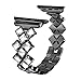 Secbolt Jewelry Bands Compatible with Apple Watch Band 42mm 44mm iwatch Series 5 4 3 2 1, Bling Stainless Steel Replacement Wristband, Black