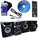 Sony All in One 700W Hi-Fi Shelf System with Bluetooth & NFC, CD Player, FM Radio, USB & Aux Inputs, EQ & Bass Boost + Remote Control + Xtech CD Lens Cleaner + Aux Cable + HeroFiber Cleaning Cloth