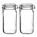 Bormioli Rocco Set OF 2 Bormioli Rocco Fido Square Jars With Clear Bail And Trigger Lids, 50-1/4-oun