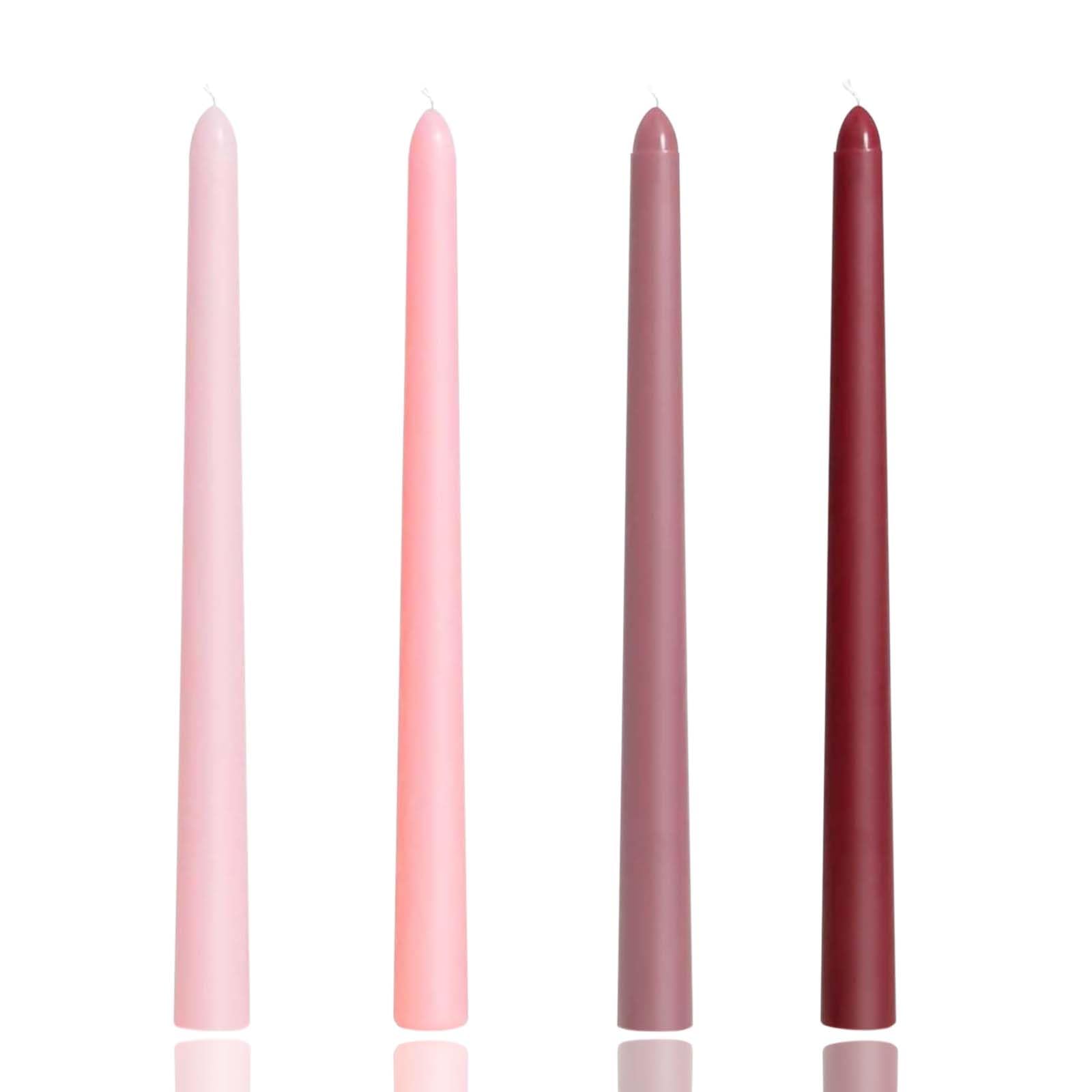 Photo 1 of 10 inch Gradient Taper Candles,Set of 4 Tapered Candle, Tall Candlesticks,Conical Stick Candles,Smokeless,Home Dinner, Party, Wedding, Halloween, Christmas (Pink Series, 10inch)