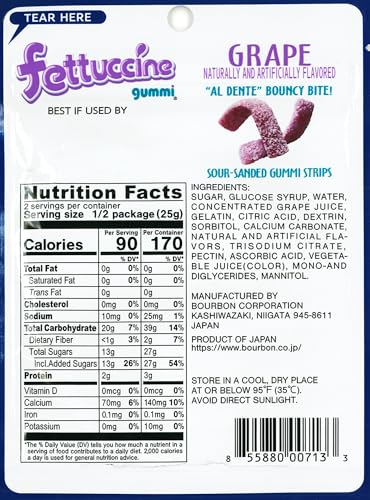 BOURBON FETTUCCINE GUMMI GRAPE, 1.76 OZ