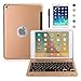 BORIYUAN iPad Mini 4 Keyboard Case, Bluetooth Wireless Keyboard Folio Flip Smart Cover for Apple iPad Mini 4 2015 Release with Folding Stand and Auto Sleep/Wake Function, Gold