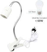 Akynite E27 Clip On Light Holder with Plug & Switch 1.25m Cable White view 2
