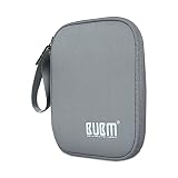External Hard Drive Case, BUBM Soft Carrying Travel Case for 2.5-Inch Portable External Hard Drive/Portable Hard Drive Protection Box Case/Electronics Travel Organizer/Cable Bag-Grey