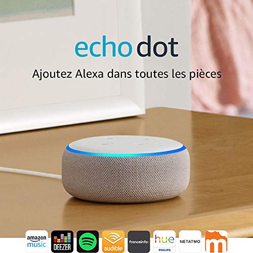 Echo Dot (3ème génération), Enceinte connectée avec Alexa, Tissu sable