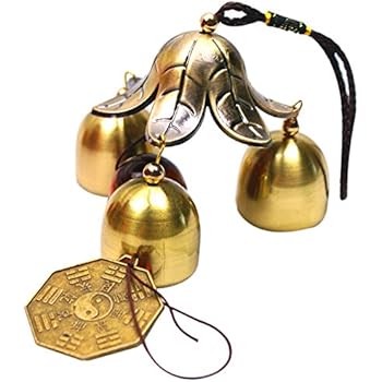 Patgoal Antique Copper 3 Bells Lucky Wind Chimes Outdoor Home Decoration