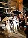 Kung Fu Smith Women Vintage Polka Dots Travel Stick Rain Pagoda Parasol Umbrella (Beige)
