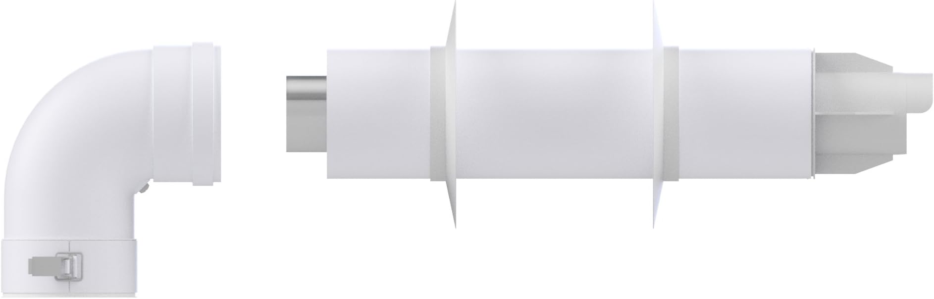 ARGO - BAXI - ROCA - COMPLETE KIT Ø60/100mm (Ø2,36/3,93in) compatible for conventional boiler, with 90° bend and extension with terminal and accessories, for air inlet and flue outlet