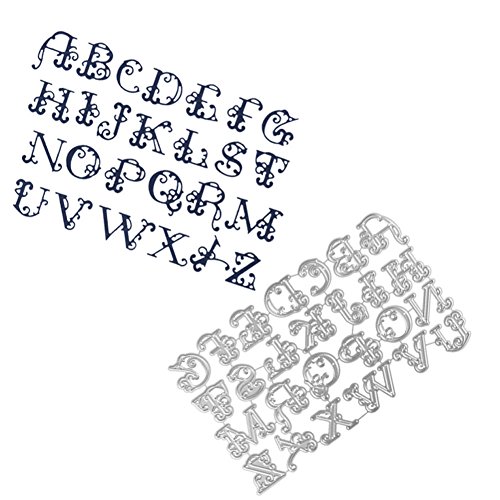 ❤Ywoow❤ Dies Stencil, Large Big Alphabet Letters Cutting Dies Stencils Metal for DIY Scrapbooking