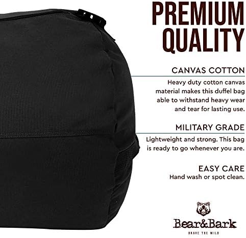 Medium Duffle Bag – Black 32”x18” - 133.4L - Canvas Military and Army Cargo Style Duffel Tote for Men and Women– Gym, Hiking and Storage Shoulder Bag 2 Medium Duffle Bag – Black 32”x18” - 133.4L - Canvas Military and Army Cargo Style Duffel Tote for Men and Women– Gym, Hiking and Storage Shoulder Bag