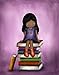 Set of 4 Art Prints for Girls Room African American Artwork Pink Purple Wall Art Posters for Child's Bedroom or Nursery 8x10 Dark skin Black Hair Girl