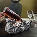 Drinking Zebra Wine Bottle Holder in African Jungle Safari Animal Wine Stands, Decorative Tabletop Wine Racks and Wine Gifts