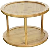 Greenco Premium Bamboo 2 Tier Lazy Susan Turntable