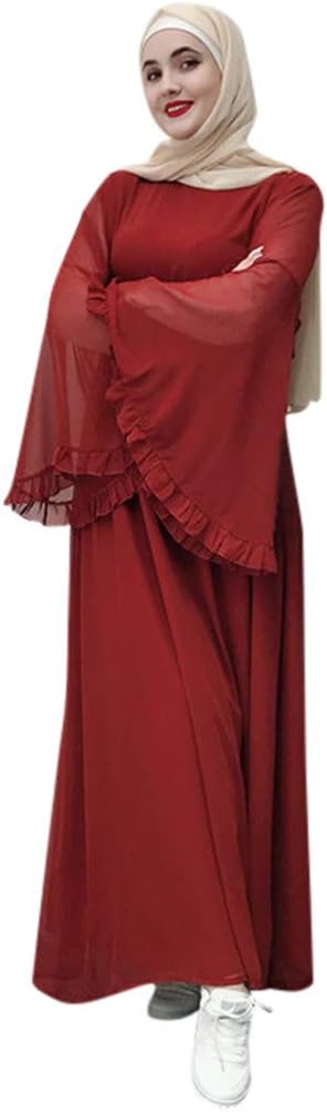Muslim Kaftan for Women - Long Sleeve Maxi Dress Open Abaya Cardigan, Formal Elegent Gown