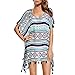 Chalier Womens Striped Chiffon Swimwear Bikini Swim Beachwear Swimsuit Cover up, One Size, B-geometric Patterns