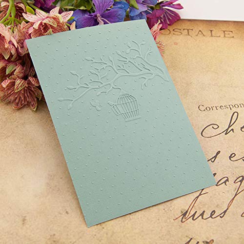 2pcs Plastic Embossing Folders DIY Paper Decor Template Background Decorative Tools for Card Making 4.35.9 inch Around (Branch Flower) - Thumbnail 4