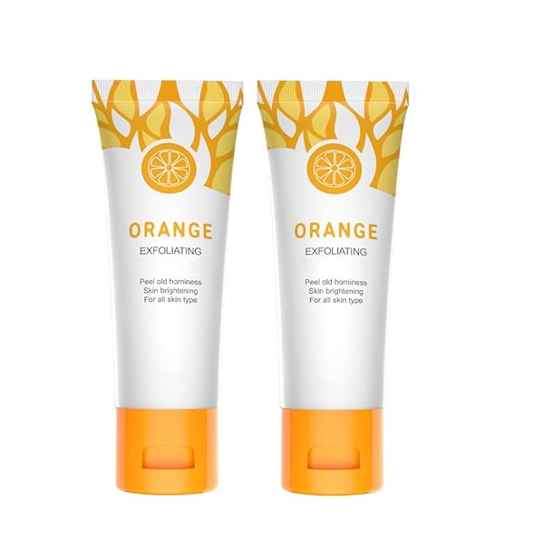 2 PCS ORANGE PURIFYING EXFOLIATING GEL,FACE AND BODY CLEANSING SOFT SCRUB GEL