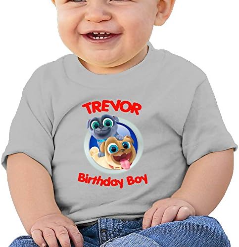 Ssuac Yi66 Puppy Dog Lovely Pals Baby Girls Hipster Short Sleeve Tank Top Cotton T-Shirt Gray 18 Months