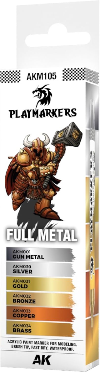 AK Interactive PLAYMARKERS Set AKM105 Full Metal (6X)