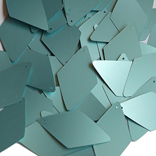 Sequin SeaFoam Green Blue Matte Silk Frost Long Diamond 1.75 inch Couture Loose Paillettes Made in USA.
