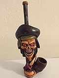 Handmade Pirate Skull with Sword Tobacco Pipe