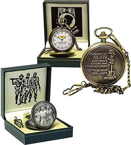 (Set) POW MIA Vietnam War Memorial &amp; Veterans Memorial Pocket Watches