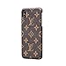 Table Holders iPhone X Xs Case Elegant Luxury PU Leather Monogram Pattern Classic Style Cover Case for Apple iPhone X Xs (Large Logo)
