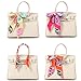 4 Pairs Narrow Handbag Handle Wrap Ribbon Neckerchief Scarf for Women (H Style)