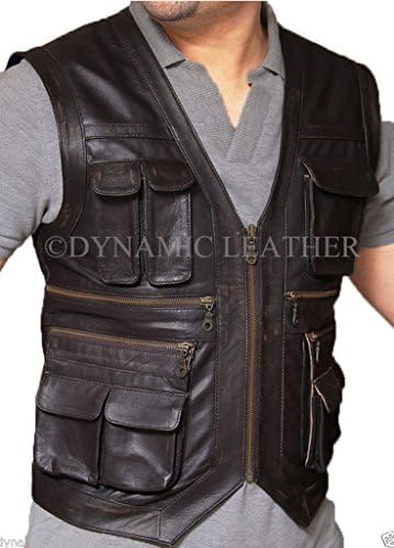 Men's Jurassic World Chris Pratt Owen Grady Genuine Distressed Leather Vest