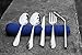 Sharkleap 5 Pieces Stainless Steel Utensil Set with Neoprene Case | Lightweight Cutlery Kit for School, College, Work, Camping and Other Outdoor Activities