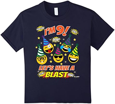 Kids Emoji Birthday Shirt For 9 Year Old Boy Girl Have A Blast 12 Navy