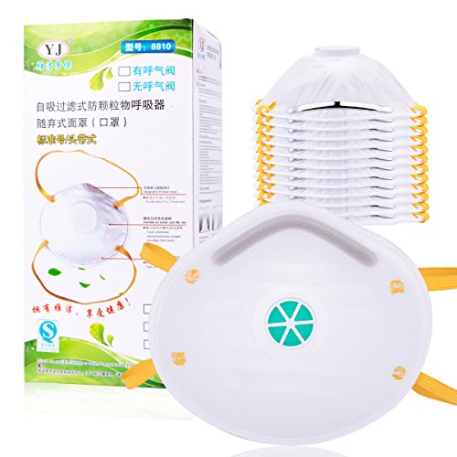 20pcs Particulate Respirator with Exhalation Valve Dust Mask Personal Protective Breathing Mask Equipment N95 for Home Cleaning Construction DIY Projects Apince