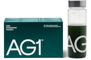 AG1 Multivitamin for Men & Women, Greens Powder Supplement, Probiotic, Gluten Free, Vegan and Keto Friendly, 75 Vitamins, Boost Gut Health (Athletic Greens), 30 Travel Packs & Shaker, Classic Formula