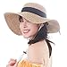 FURTALK Womens Sun Straw Hat Wide Brim UPF 80 Summer Hat Foldable Packable Floppy Beach Hats for Women
