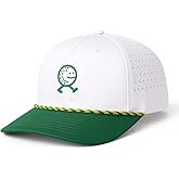 HahaHome Funny Golf Hat, Walking Golf Ball Rope Hat - Fun Golf Hat with White & Green Snapback Golf Cap - Embroidered Logo, Breathable Perforated Sides, Water Resistant Coating, Adjustable Fit