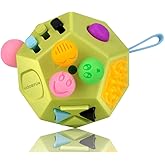 UOOEFUN Sensory Fidget Toy,Dodecagon 12 Sided Fidget Toys Dice Relief Stress,Anxiety,Calming and Focus for Kids with ADD, ADHD, OCD, Autism by (Green / B1)